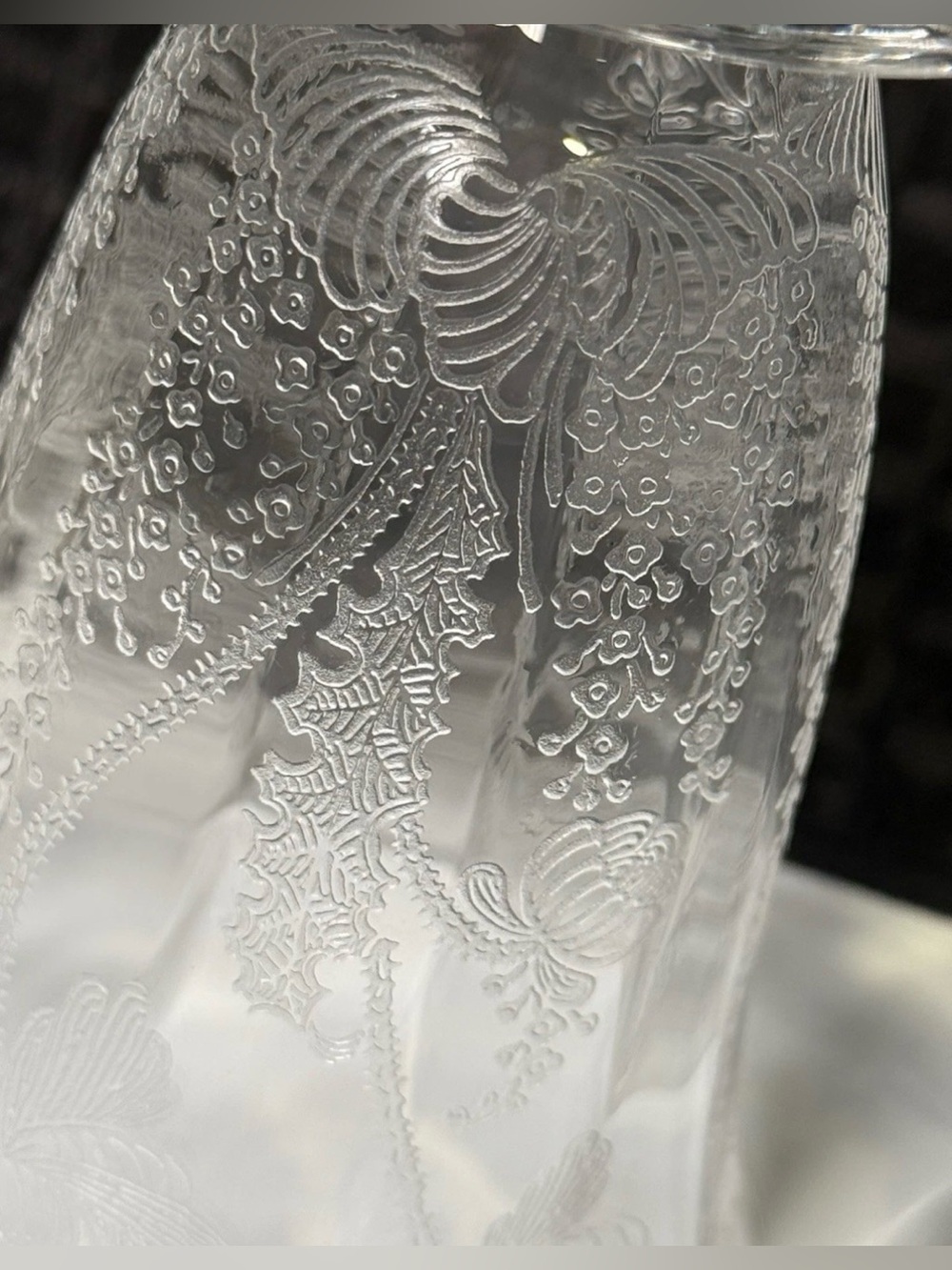 1930 Cambridge Glass Etched Gloria Clear
Footed Tumbler Floral Stem 3130 RARE - Picture 8 of 11